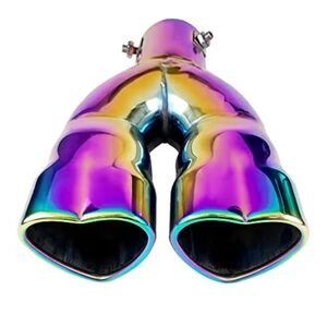 Stainless steel double Heart  Car Exhaust Muffler tip Choose Color